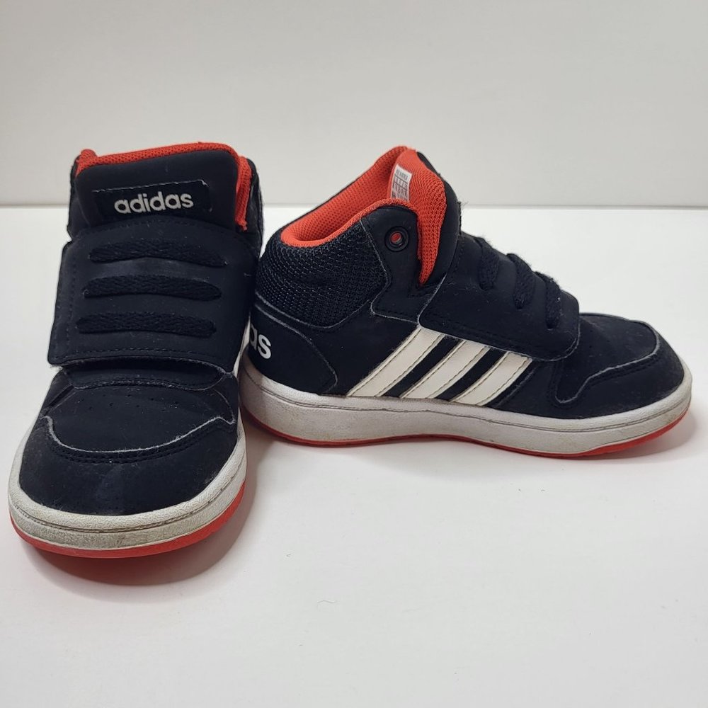 ADIDAS KIDS BLACK/WHITE HOOK & LOOP PBB 698007 SNEAKERS TODDLER SIZE 8K‎